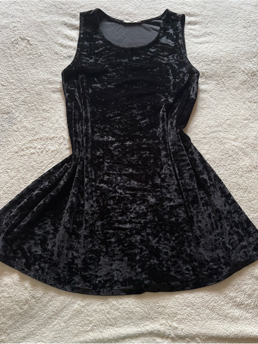 Black Velvet Sleeveless Mini Dress
